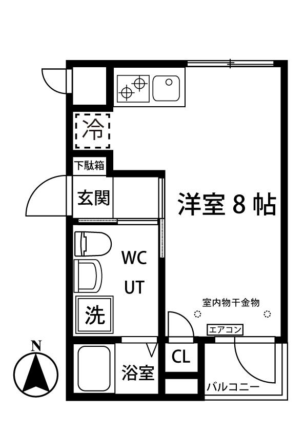 MAISON NOBLE 百合丘/メゾンノーブル(ワンルーム/2階)の間取り写真