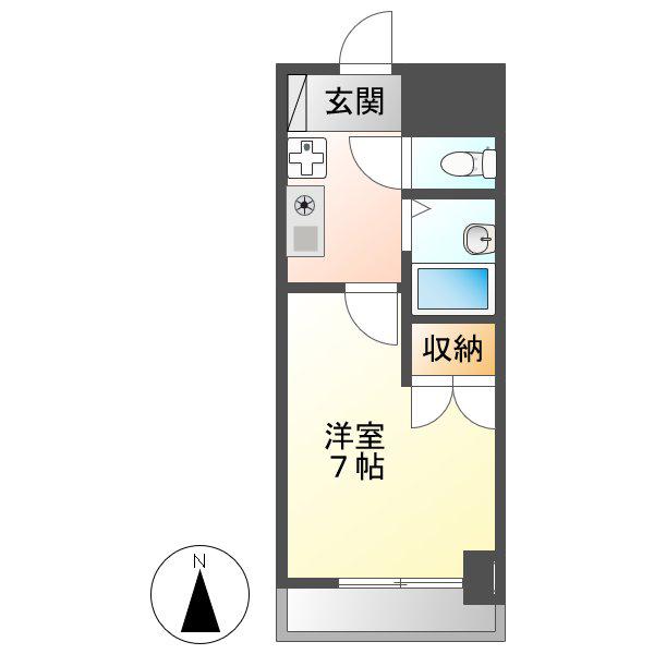 レジデンス中島(1K/7階)の間取り写真