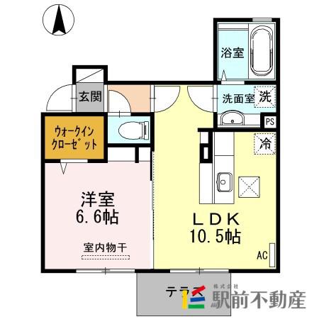 クレアシティ弐番館(1LDK/1階)の間取り写真