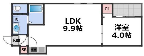 H-MAISON井(1LDK/2階)の間取り写真