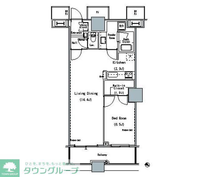 THE TOKYO TOWERS MIDTOWER(1LDK/22階)の間取り写真