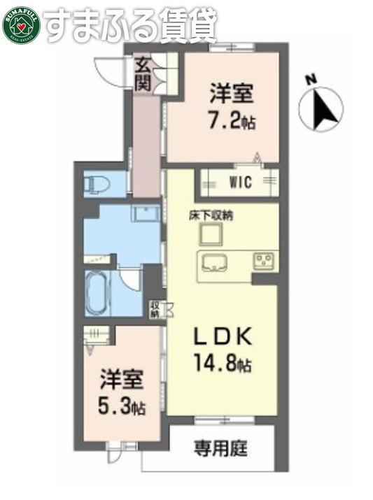 エスティーラ(2LDK/1階)の間取り写真