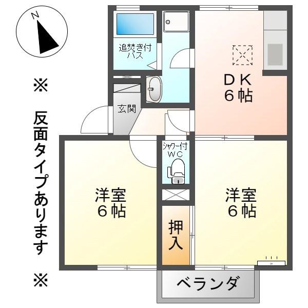 イースト・ヒルズ蒼久保 A(2DK/1階)の間取り写真