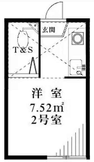 ライブコア中井II(ワンルーム/2階)の間取り写真