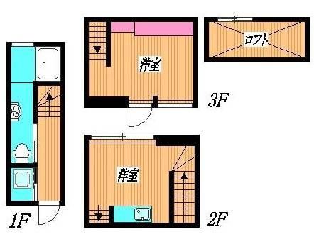 KOTONA(1DK/3階)の間取り写真