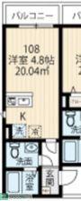 ラフィーネ鶴ヶ峰(1K/1階)の間取り写真