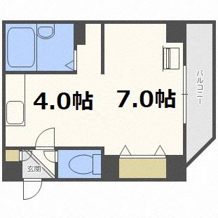 アルコン南郷9(1DK/2階)の間取り写真