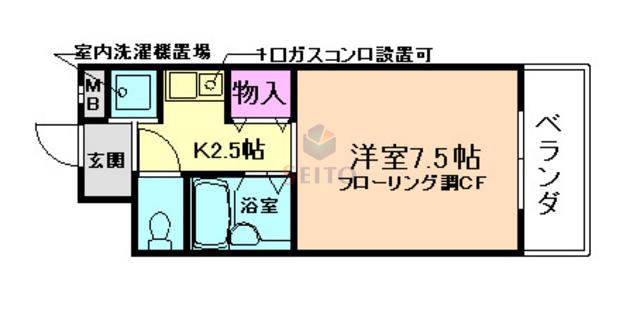 メゾン稲津I(1K/3階)の間取り写真