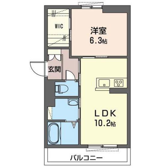 シャーメゾン庵(1LDK/1階)の間取り写真