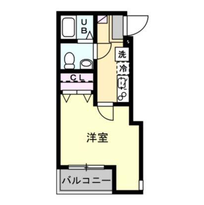 ベイルーム武蔵中原(1K/3階)の間取り写真