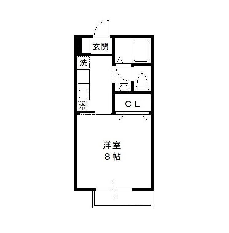 フィオーレ千城台(1K/2階)の間取り写真