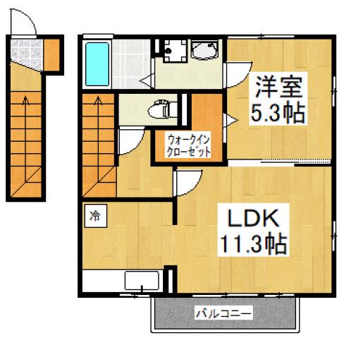 サンクレアVI(1LDK/2階)の間取り写真