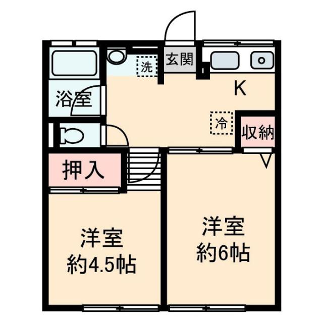 シティハイム ステラ誉田(2K/2階)の間取り写真