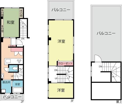 フラッツ高田(2SK/2階)の間取り写真