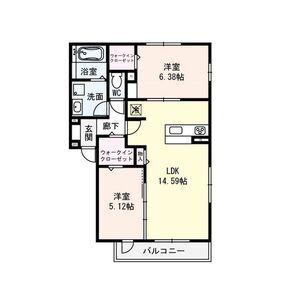 PRESSENT WELL D-ROOM(2LDK/3階)の間取り写真