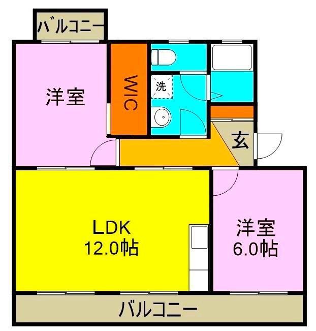 サザンウィンド北園(3DK/3階)の間取り写真