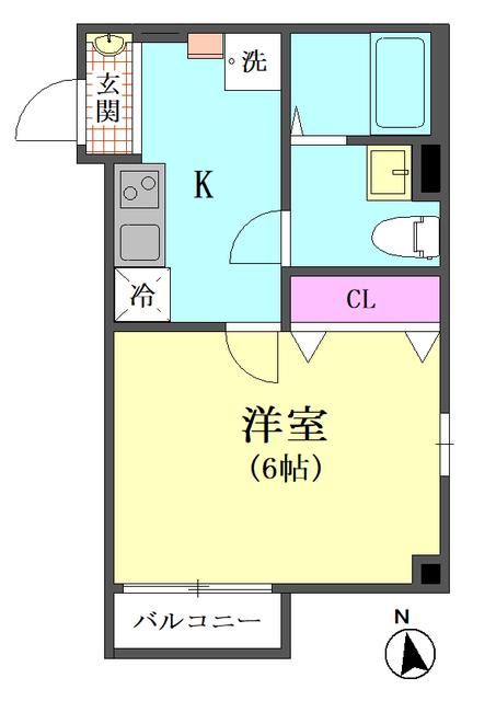 ディアグレイス大井町(1K/3階)の間取り写真
