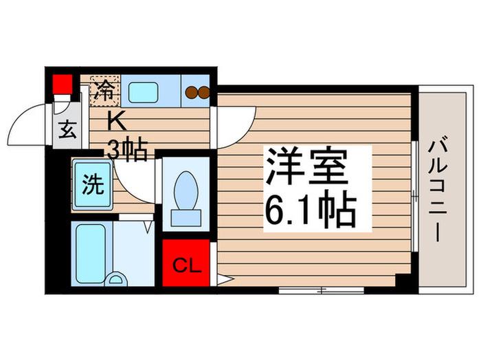SELAN(1K/3階)の間取り写真