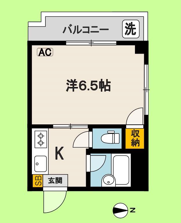 エンゼル宮本(1K/3階)の間取り写真