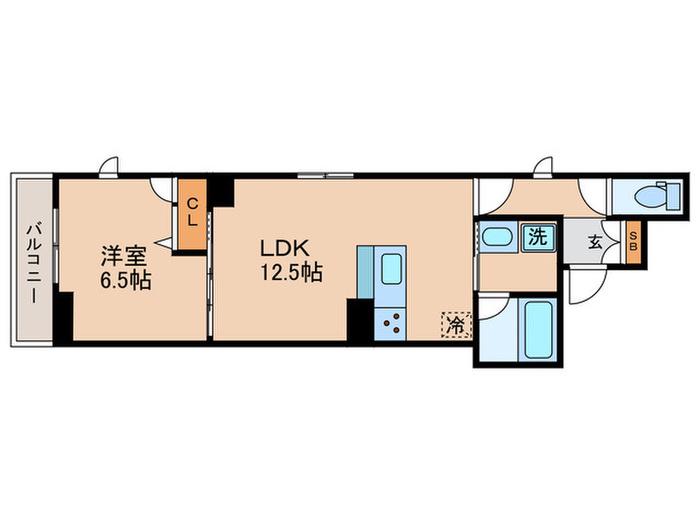シャーメゾン京花(1LDK/3階)の間取り写真