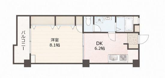 第5よしみビル(1DK/5階)の間取り写真