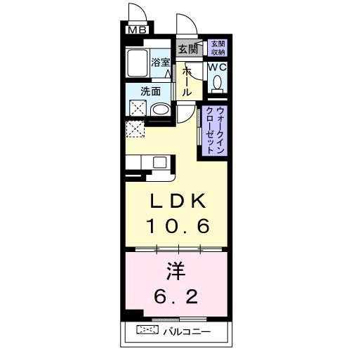 ジョイエイト(1LDK/1階)の間取り写真