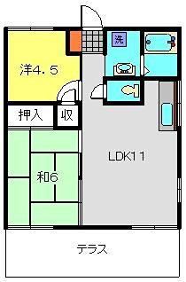 ルミエール前田(2LDK/1階)の間取り写真
