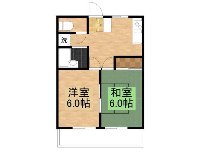 アーバンハイムII(2DK/2階)の間取り写真
