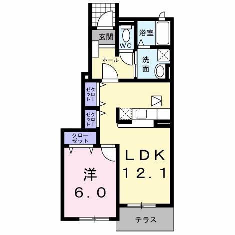 フォレステージII(1LDK/1階)の間取り写真