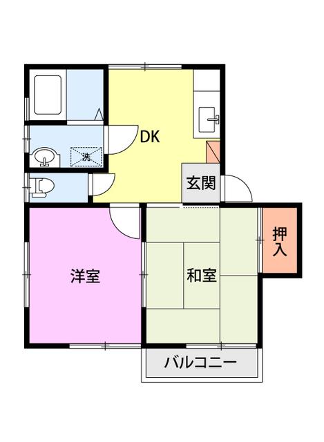 サンビレッジ(2DK/2階)の間取り写真