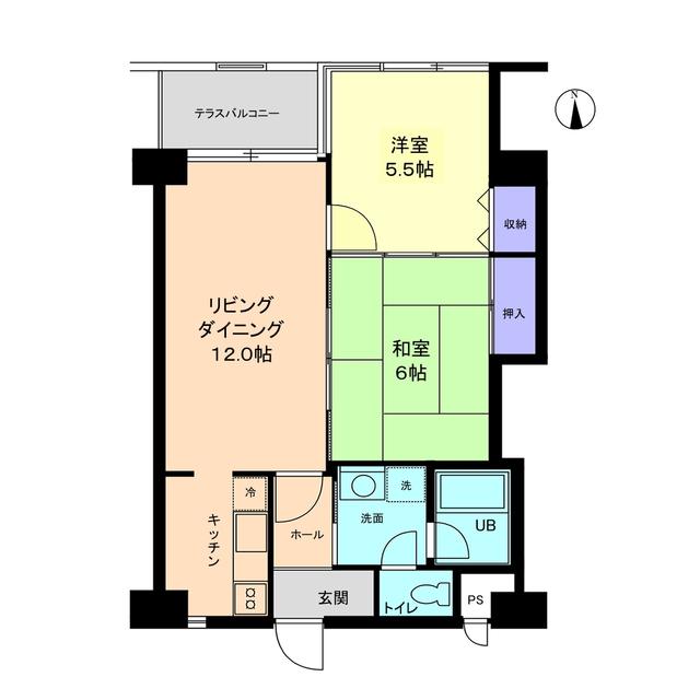 信開ドムス駅南(2LDK/4階)の間取り写真