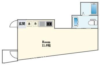 藤田ビル(ワンルーム/1階)の間取り写真