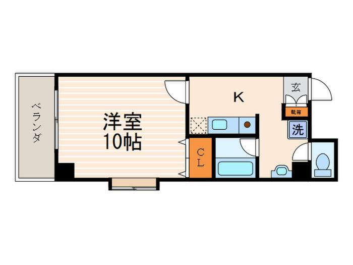 メディナ三条室町(1K/6階)の間取り写真