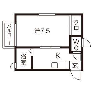 アネシス A棟(1K/1階)の間取り写真