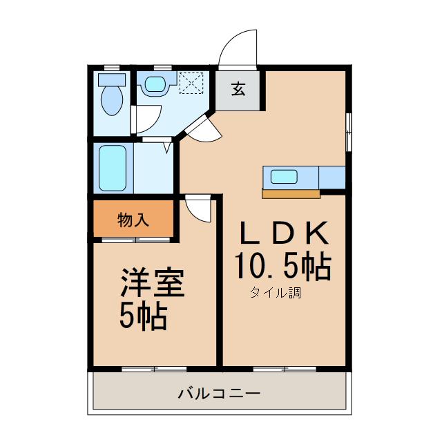 M5マンション(1LDK/3階)の間取り写真