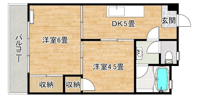 大浜TKハイツ(2DK/2階)の間取り写真