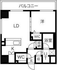 NCウイング白石(1LDK/6階)の間取り写真