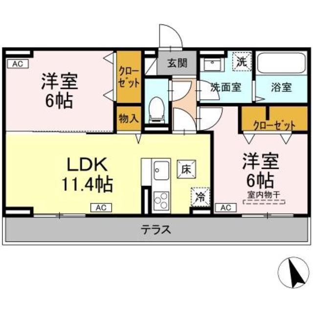 カサヴェール(2LDK/3階)の間取り写真