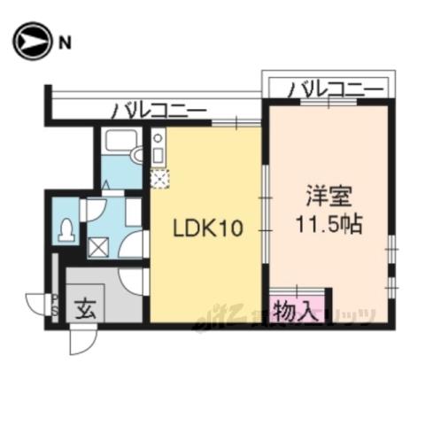 ヴェールハイツスミヨ(1LDK/3階)の間取り写真