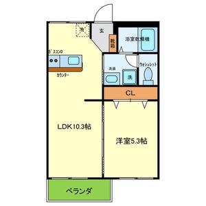 カーサアイザワ(1LDK/2階)の間取り写真