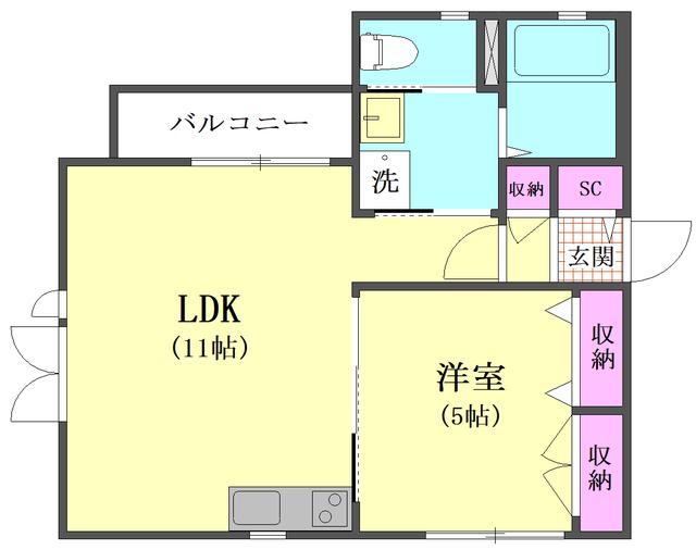 N・A PLAZA OMORI III(1LDK/2階)の間取り写真