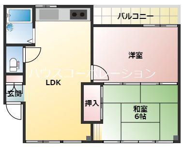 ホワイトパレス1号館(2LDK/4階)の間取り写真