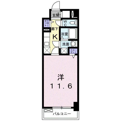 GRAND HILLS(1K/8階)の間取り写真