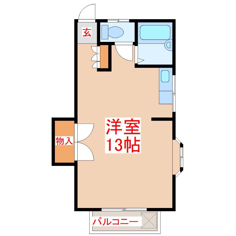 第2ファミリーコーポ(ワンルーム/2階)の間取り写真