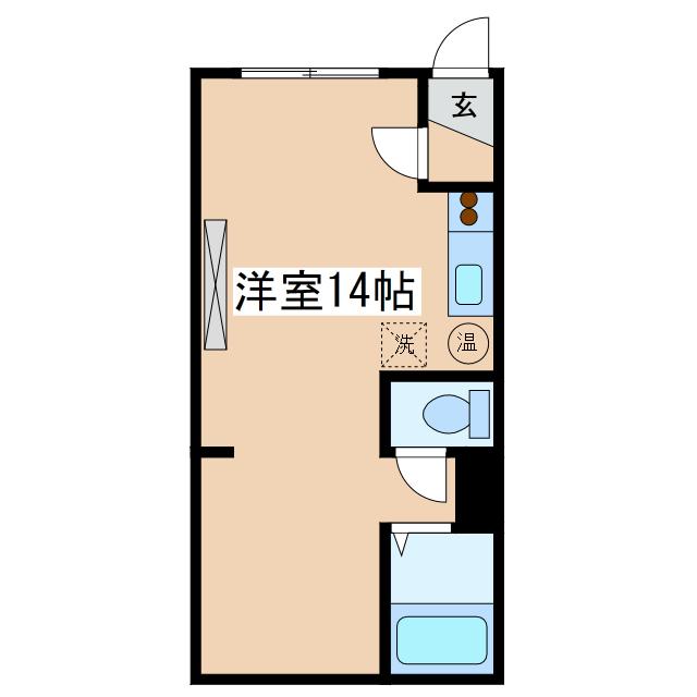 パークサイド貴(ワンルーム/2階)の間取り写真