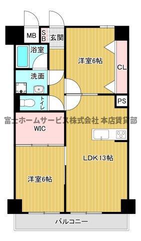パークモダン住之江公園(2LDK/3階)の間取り写真