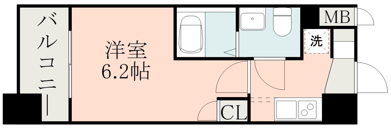 S-RESIDENCE照国ASCENT(1K/11階)の間取り写真