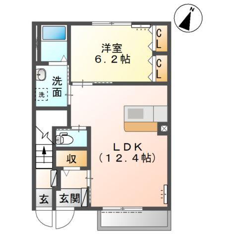 クレシア(1LDK/1階)の間取り写真