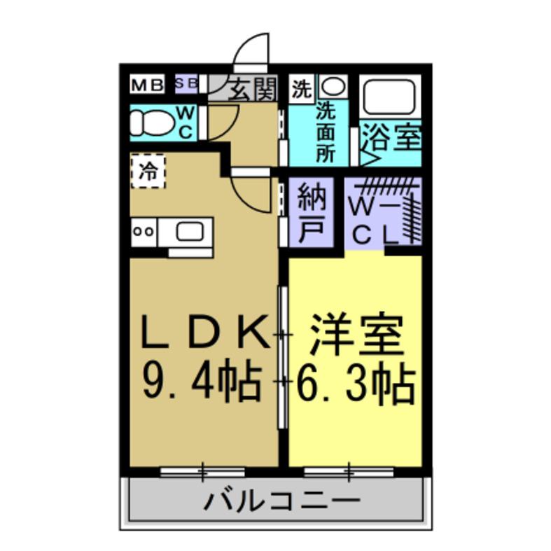 A・CITY常滑原松(1LDK/1階)の間取り写真