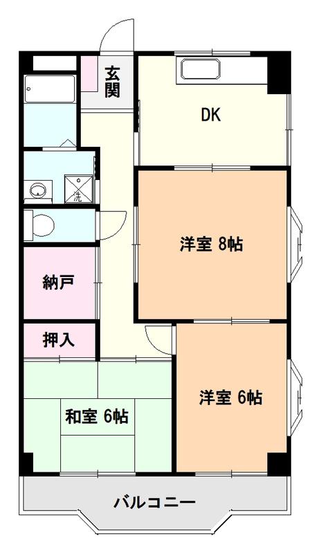 ネオメゾン池田(3DK/2階)の間取り写真